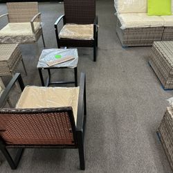 Brand New 3 Pieces Conversation Set Wicker Patio Furniture outdoor Chair Table Front Porch 