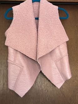 Pink suede/furry lined vest