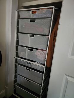 White Metal Drawers