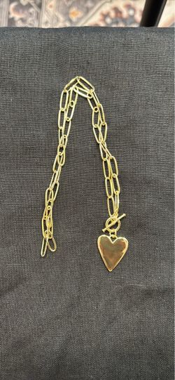 14k gold filled paperclip chain with charm