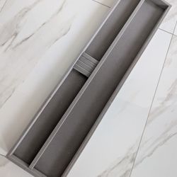 October Furniture Components Gray Velvet Lined Jewelry Organizer Tray 28.75x7.06