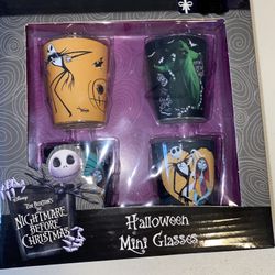 Disney Tim Burton's The Nightmare Before Christmas Halloween 4 Mini Shot Glasses