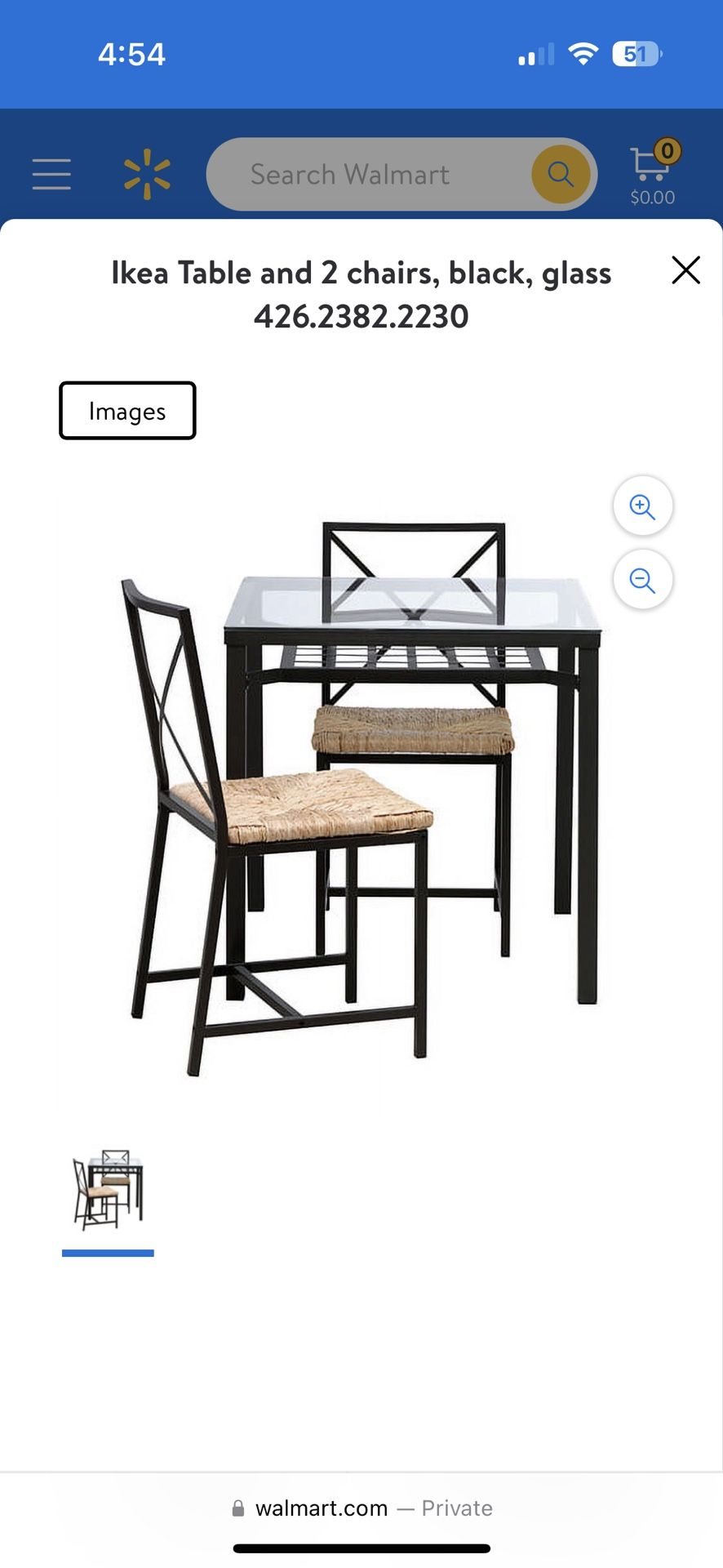 Elegant Modern IKEA Dining Set For 2 - Great Condition