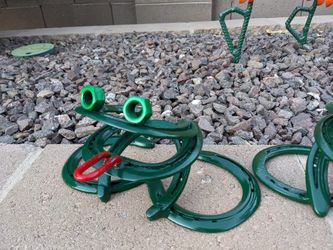 Metal Yard Art, Horseshoe Frog w/Tongue, 6.5" Tall x 11" Wide