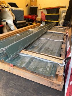 Green metal roof