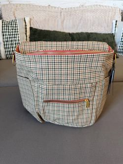 Fawn Design Vegan Leather Diaper Bag Backpack Plaid Limited Edition