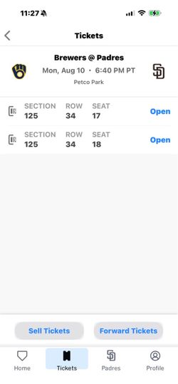 Padres vs brewers august 10th  6:40 pm