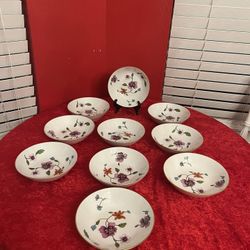 Vintage Royal Worcester Astley Fine Porcelain Coupe Cereal Bowl # 51 - 10 Pc