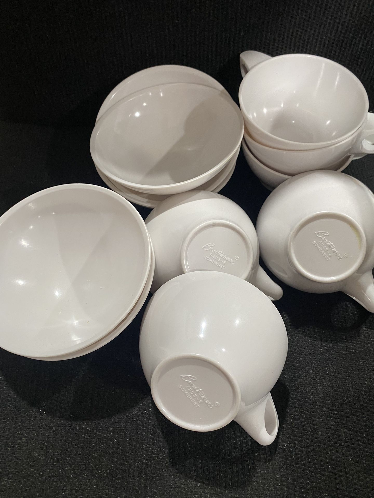 Boontonware 11 Pieces White Cup and Saucer