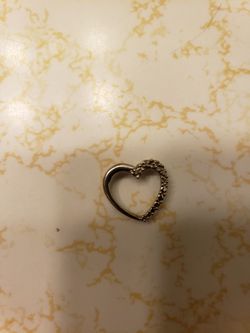 10k White Gold Heart Charm