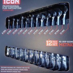 Icon Flex Head Ratcheting Wrenches 