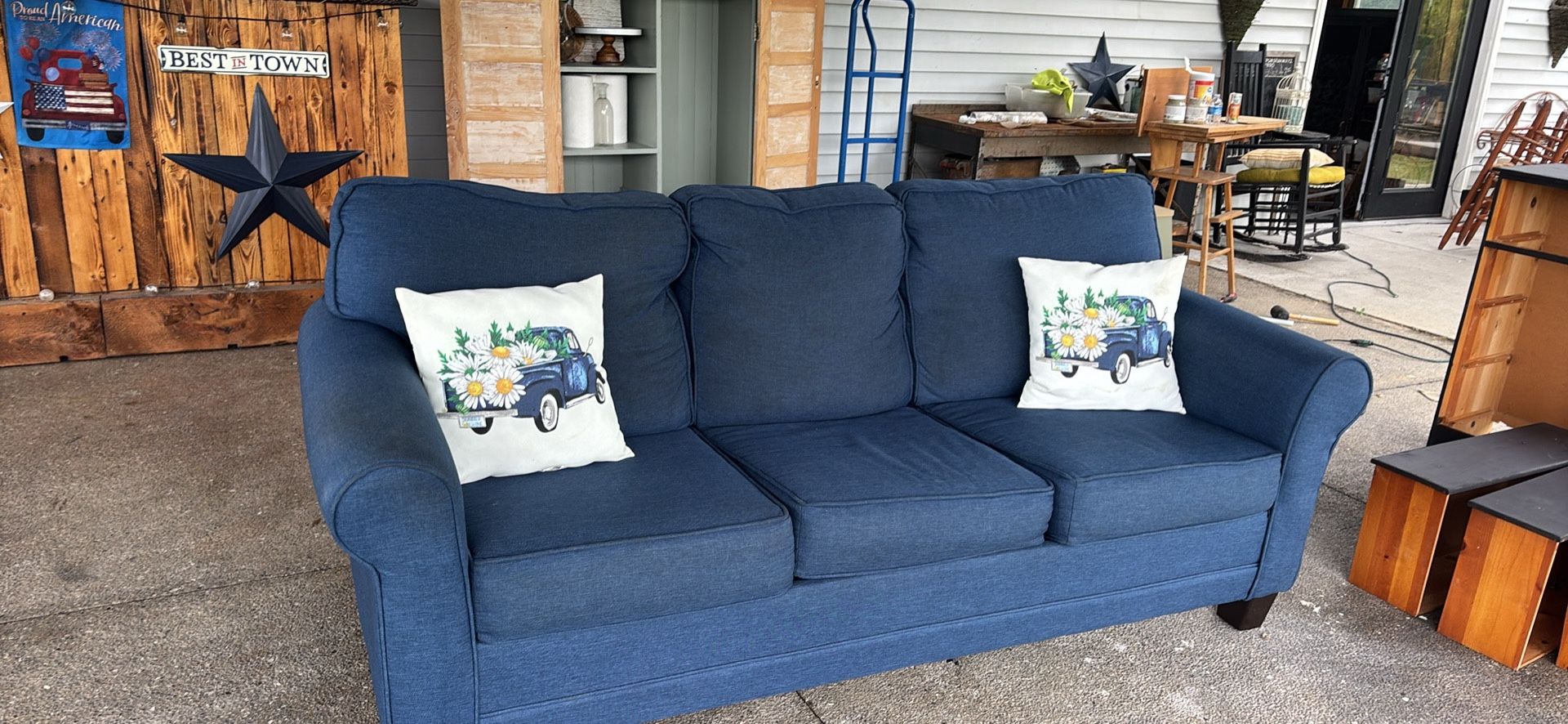 Navy Blue Serta Sleeper Sofa