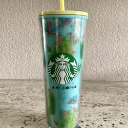 Starbucks Arizona Cactus Acrylic Double-Wall Cold Cup Tumbler 24 Oz Venti Plastic
