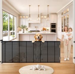 Pawtners Retractable Baby Gates, 34" Tall Extends to 120" Wide Dog Gate
6 FT Gate with Reinforced 8 Supporting Rods to Prevent Crawling for Stairs Hal