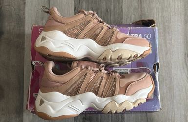 Skechers Women's D'Lites 3.0 Intense Force Sneakers Size 7 Rose Gold Pink Chunky