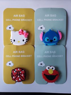 HELLO KITTY, MINNIE, STITCH, ELMO CELL PHONE POPPING BRACKET