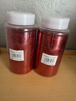 Red Glitter Powder 1LB Bottles – Set of 2