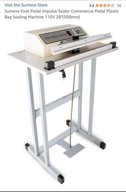 Sumeve Foot Pedal Impulse Sealer Commercial Pedal Plastic Bag Sealing Machine 110V 20"(500mm)