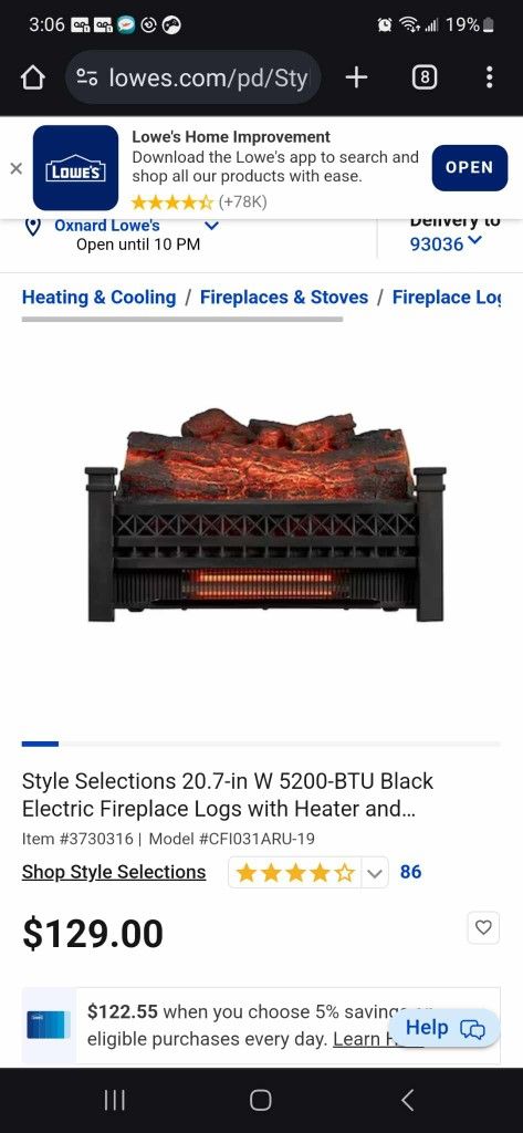 Electric Fireplace Logs With Heater