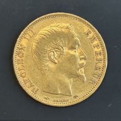 1860 France 20 Francs Gold Coin Napoleon III .900 Gold