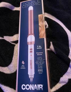 Conair Double Ceramic Rose Gold 1" Clipless Wand