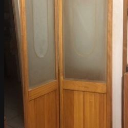 2 Wood Doors Good Condition 80”-18” double ,2 Doors 36”