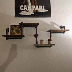  Industrial Rustic Urban Pipe Wall Steampunk Style Wooden Shelves 1set(4 shelves) $80 - Both $140