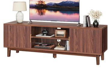 54 Inch TV Stand for 55, 60 Inch TV, Fluted Entertainment Center