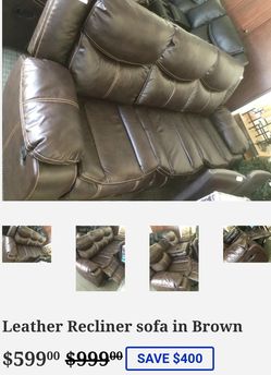 Leather Recliner sofa in Brown