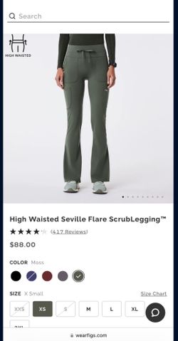 High Waisted Seville Flare Scrub Pants