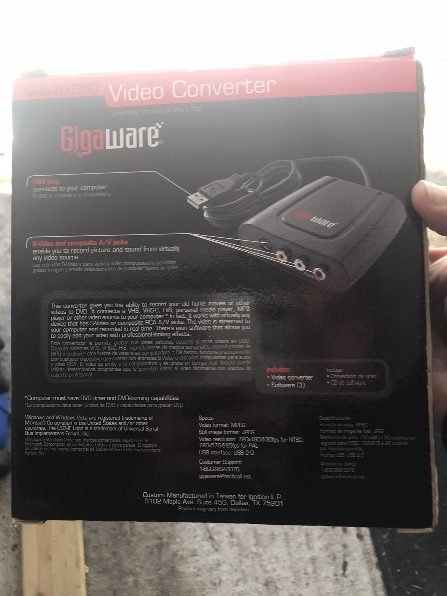 Gigaware VHS To DVD Converter ( New)