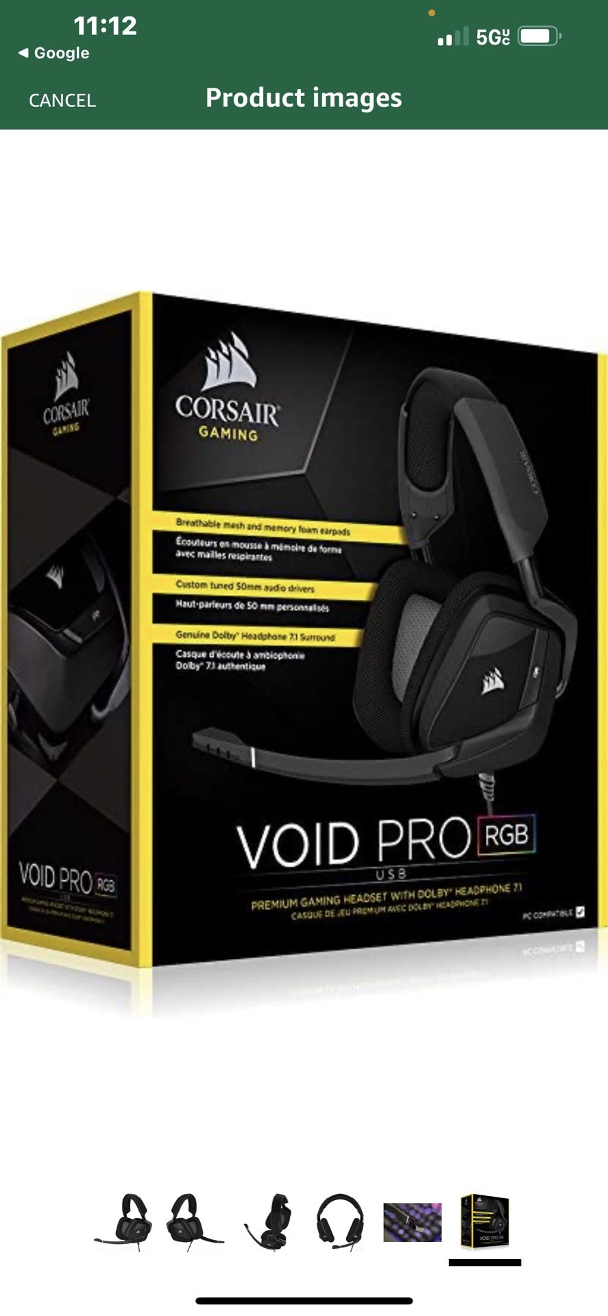 Headphones Corsair VOID PRO USB