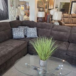 BROWN Fabric Sectional Sofa New