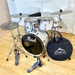OCDP Pearl Export Mixed complete drum set new quiet cymbals PDP hihat & bass pedal $535 cash in Ontario 91762. 22” bass 14”CB Snare 12” 16” toms stick
