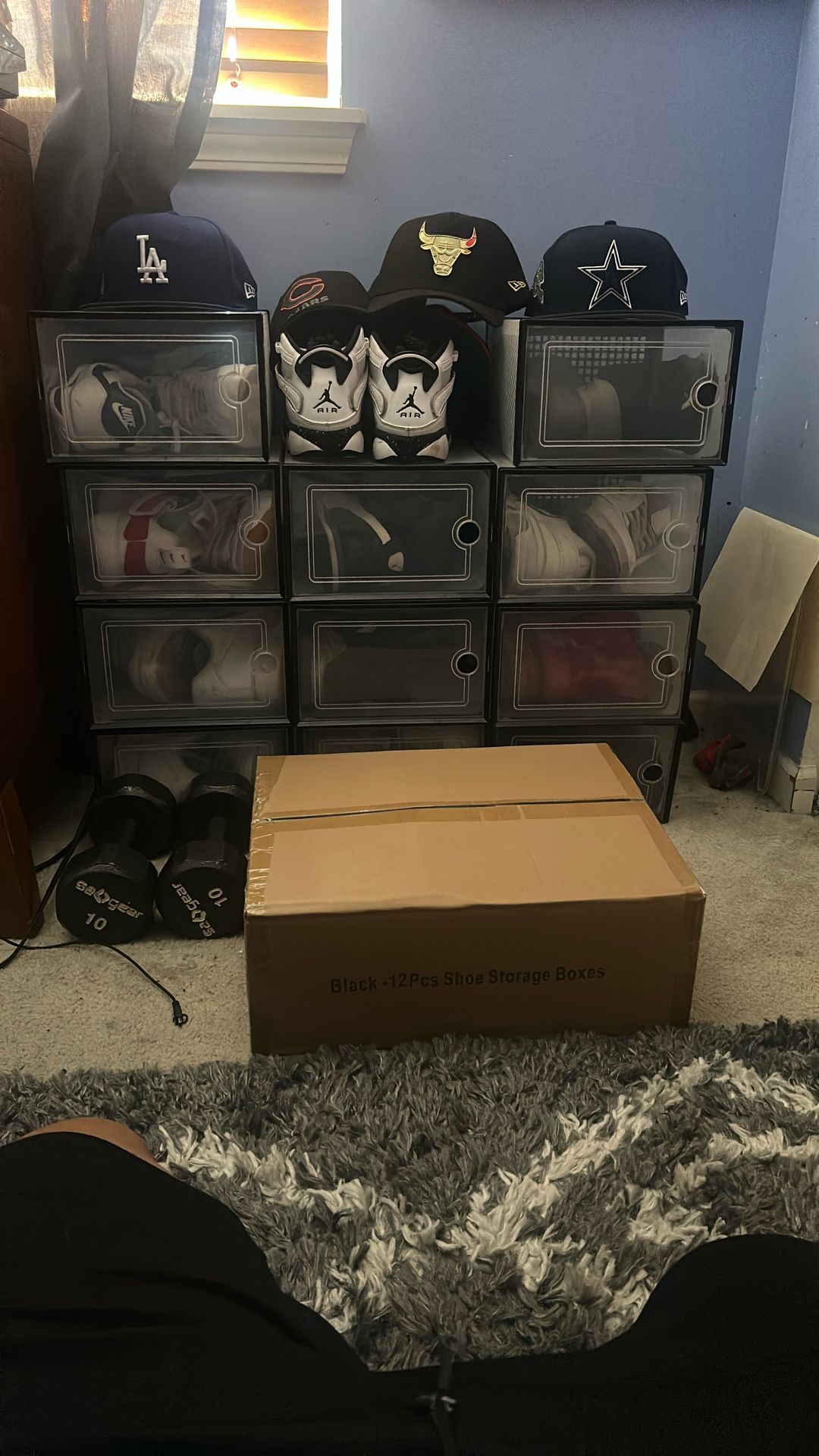 Black 12 piece shoe storage boxes