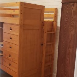 Tradewinds Loft Bed With Trundle, Dresser/desk And Storage Combo