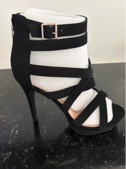 Marco republic black strappy heel with buckle