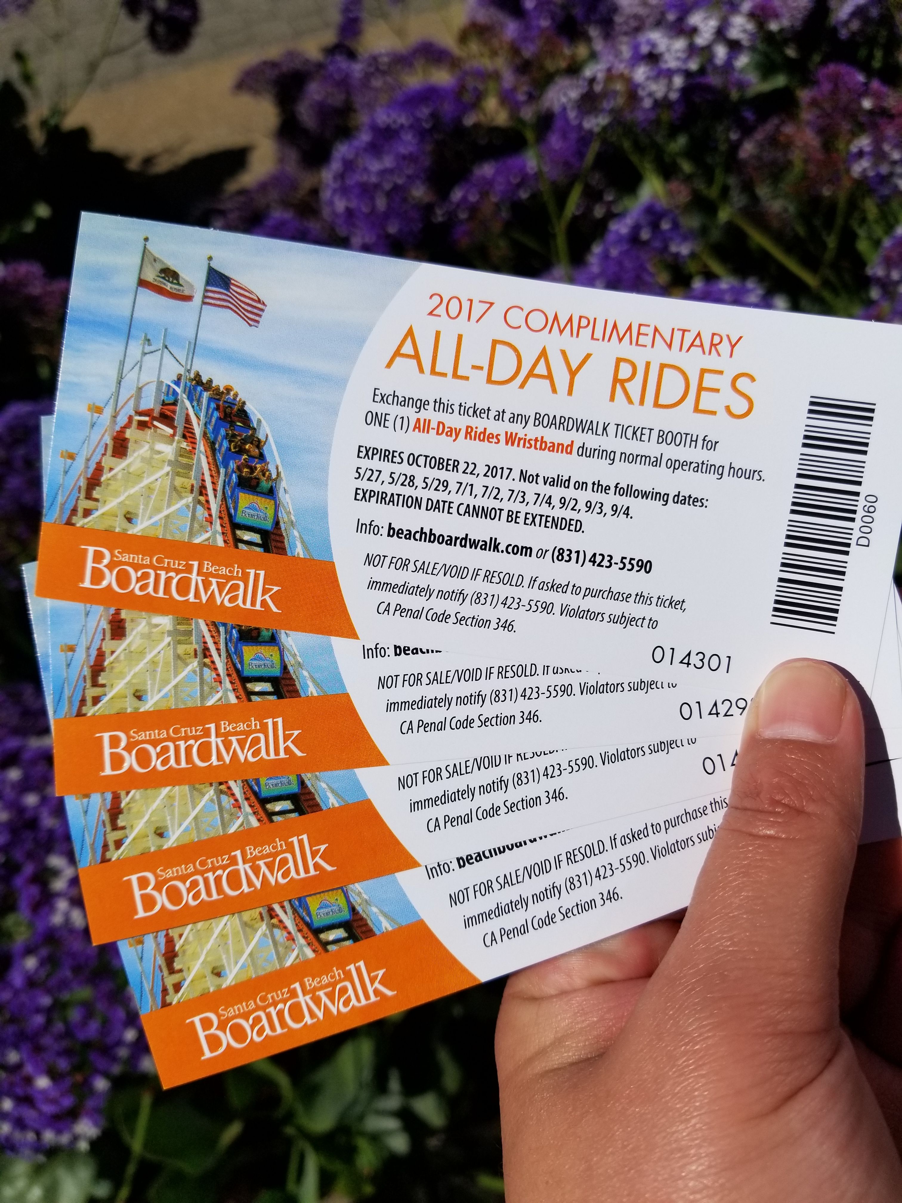 4 All Day Rides Wristband Santa Cruz Boardwalk