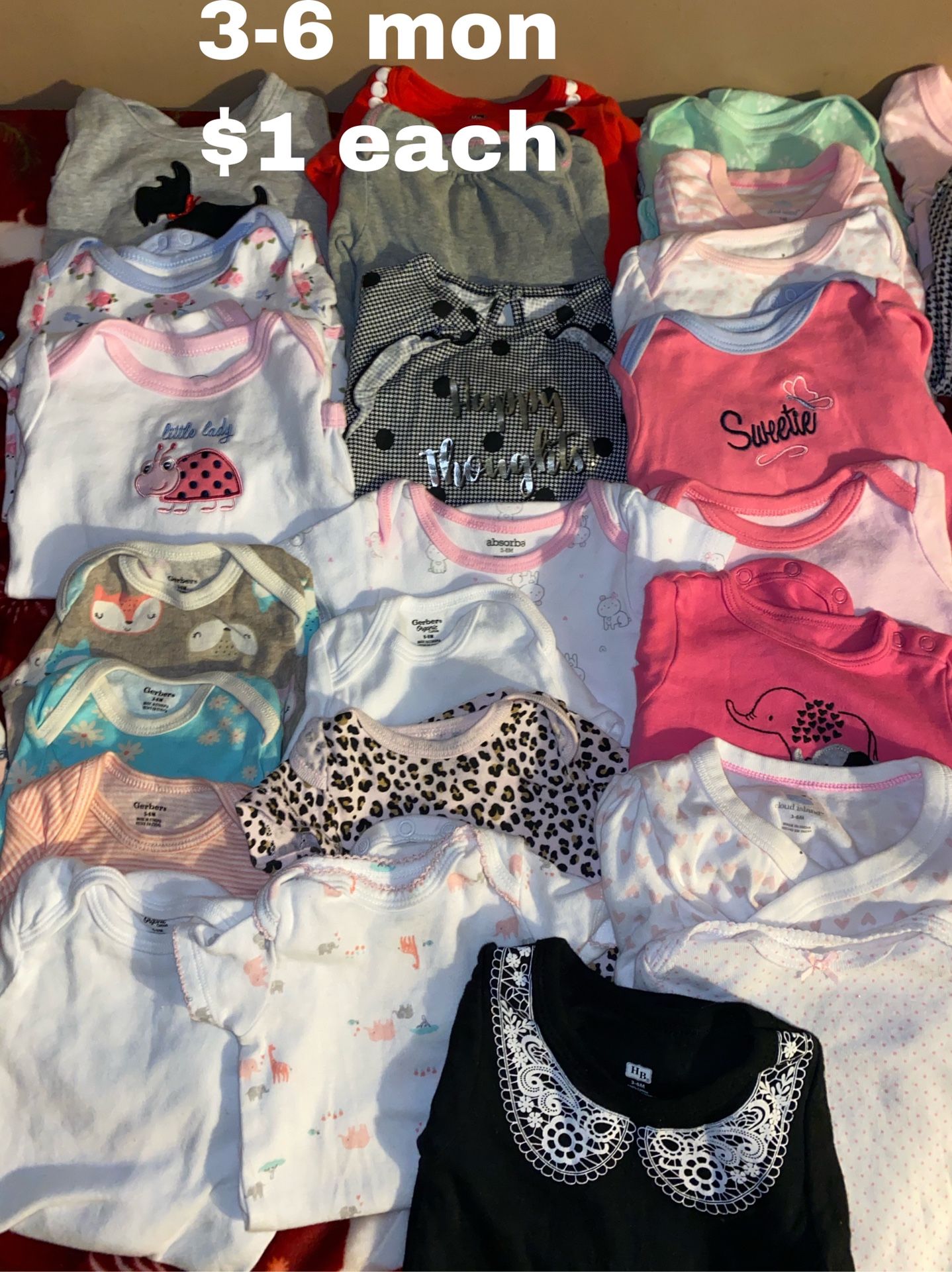 3-6 month onesies $1 each