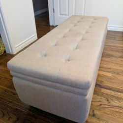 Beige Storage Ottoman