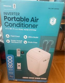 Hisense Portable AC with WiFi (app control) and dual hose system NIB