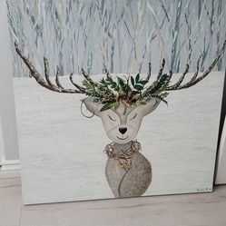 Art Paint. Christmas With  Beautiful Glitters 