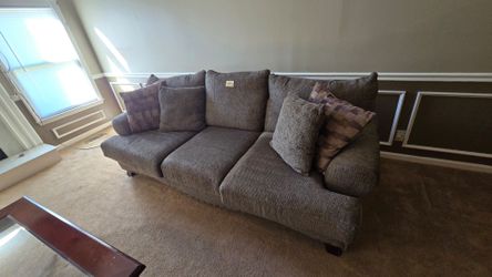 3-Seat Sofa and ottoman with Throw Pillows