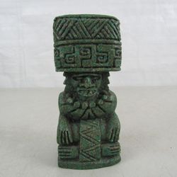 Aztec Mayan Inca Carved Stone Tribal Totem Sculpture Statue 7" Tall
