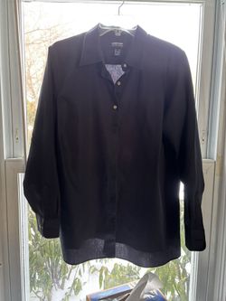 Landsend Woman’s Shirt 1X -Black - New