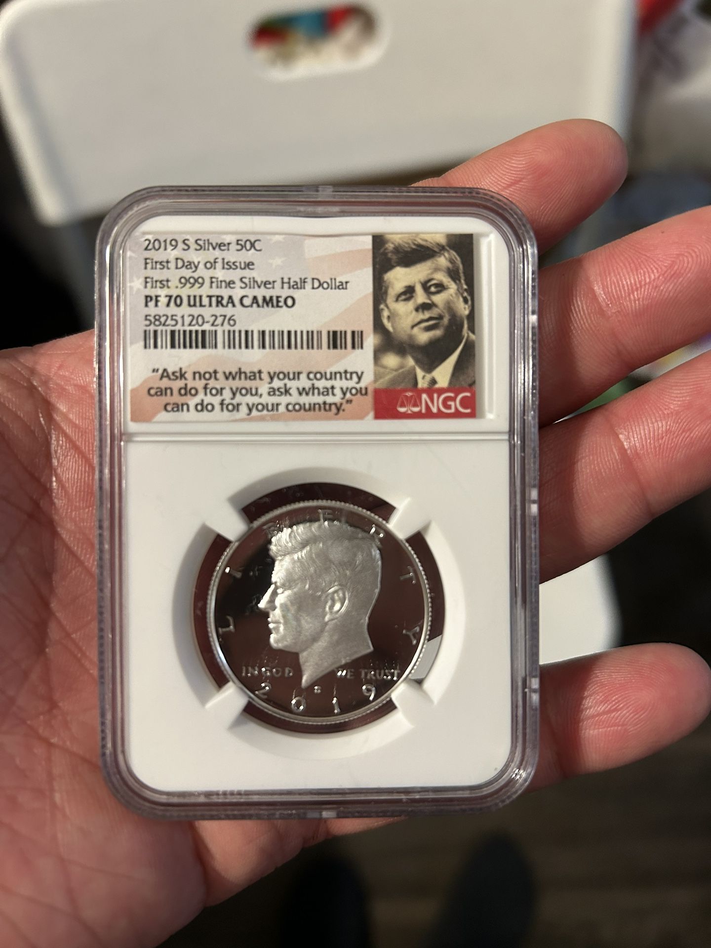 2019-S 50c Silver Kennedy Half Dollar NGC PF70 Ultra Cameo ~ First Day of Issue