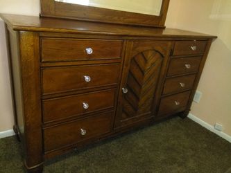 Light Brown shelves with mirror fruniture.