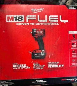 M18 FUEL 18V Lithium-Ion Brushless Cordless 1/2 in. Compact Impact Wrench with Friction Ring Kit, Resistant Batteries