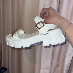 White Platform Sandal Heel