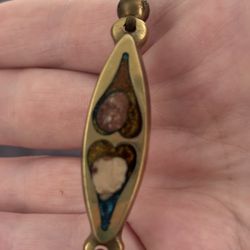 1970’s Hinged Brass Agate Bracelet And Necklace 